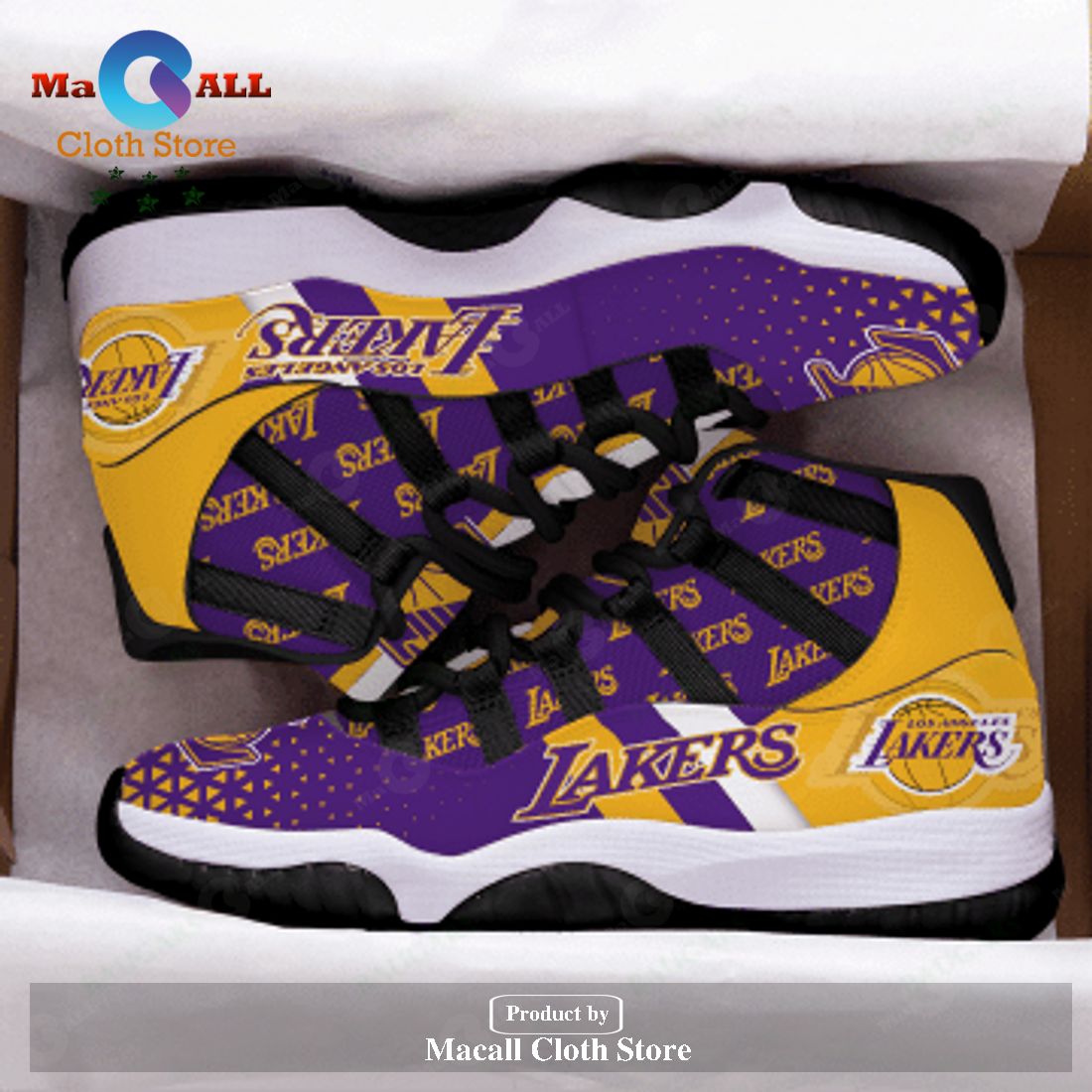 Los Angeles Lakers Air Jordan 11 Sneakers Shoes Hot 2023 Gifts For Men Women POD Design