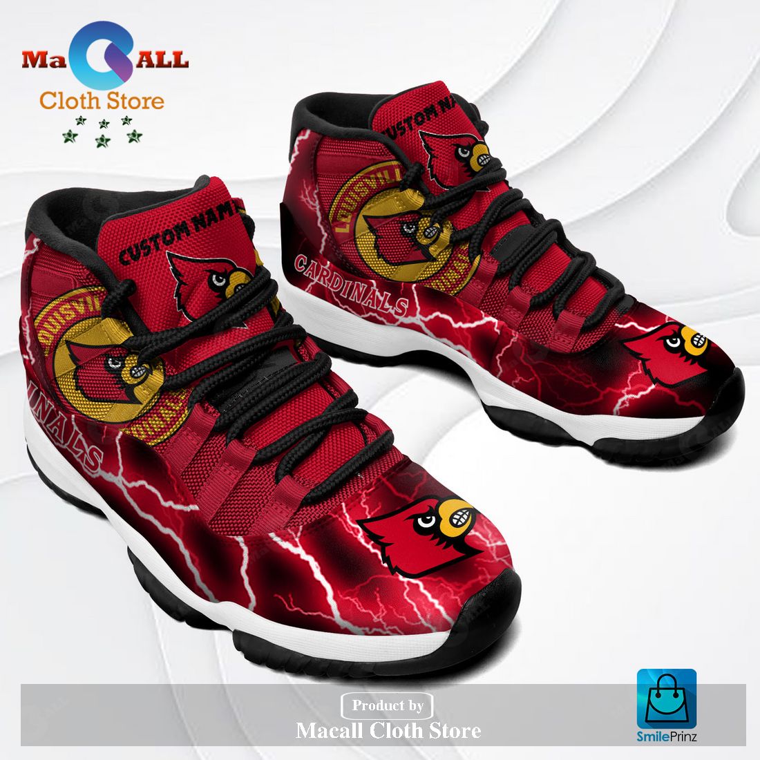 Louisville Cardinals Custom Name Air Jordan 11 Sneakers Shoes Hot 2023 Gifts For Men Women POD Design
