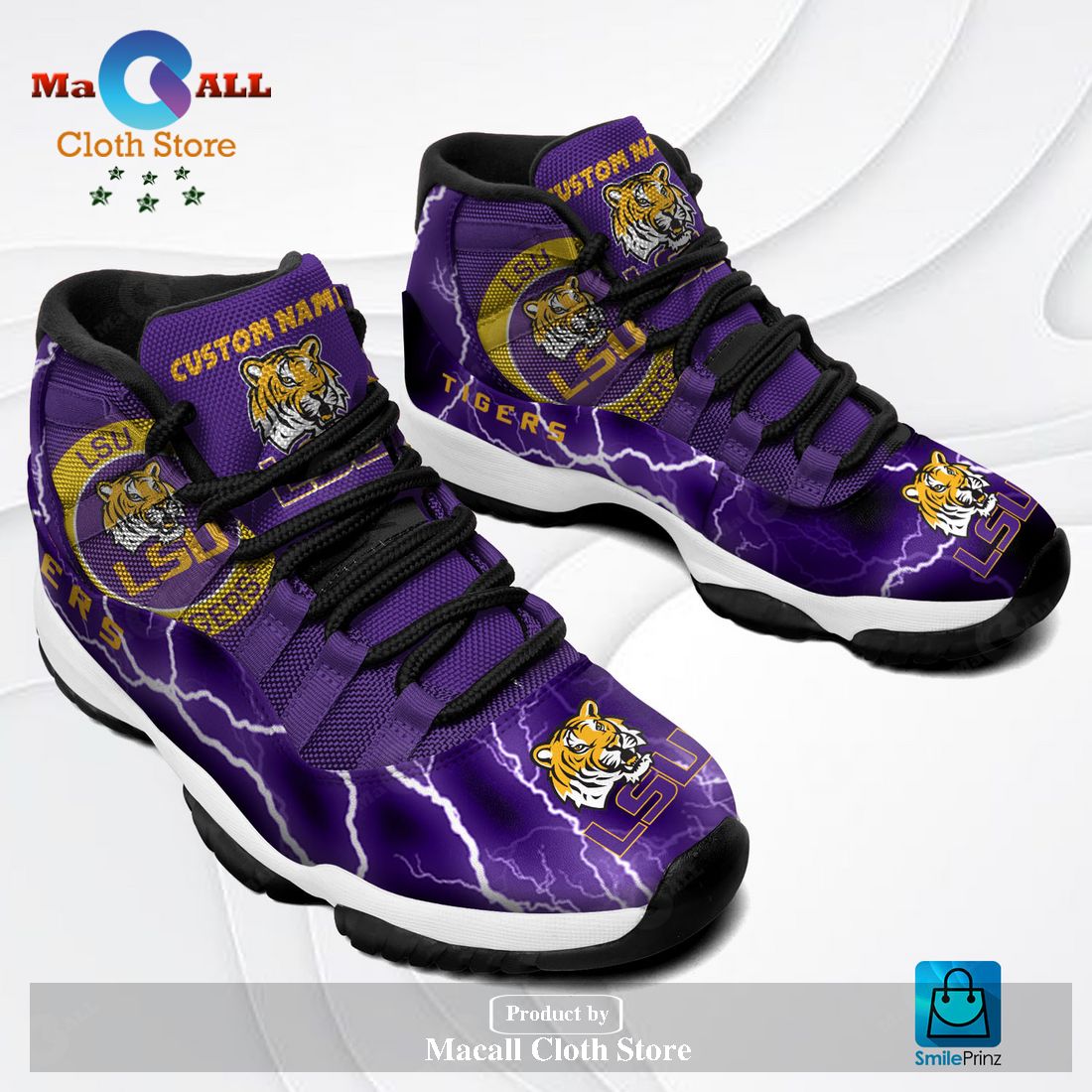 LSU Tigers Custom Name Air Jordan 11 Sneakers Shoes Hot 2023 Gifts For Men Women POD Design