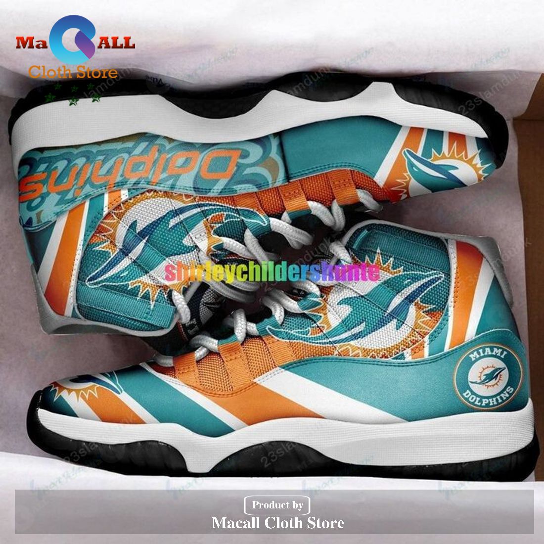 Miami Dolphins Air Jordan 11 Sneakers Shoes Hot 2023 Gifts For Men Women POD Design