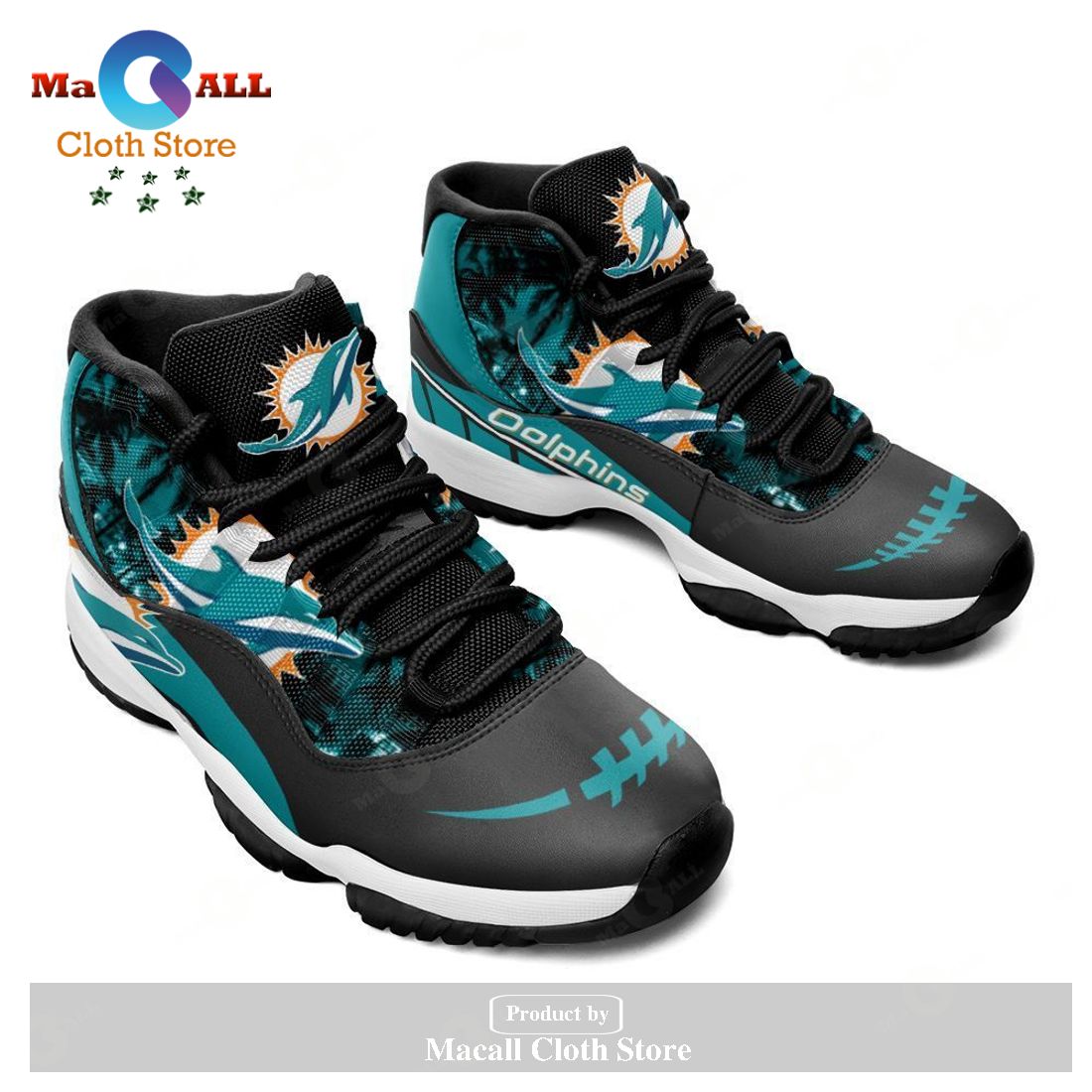 Miami Dolphins Air Jordan 11 Sneakers Shoes Hot 2023 Gifts For Men Women POD Design – AF61