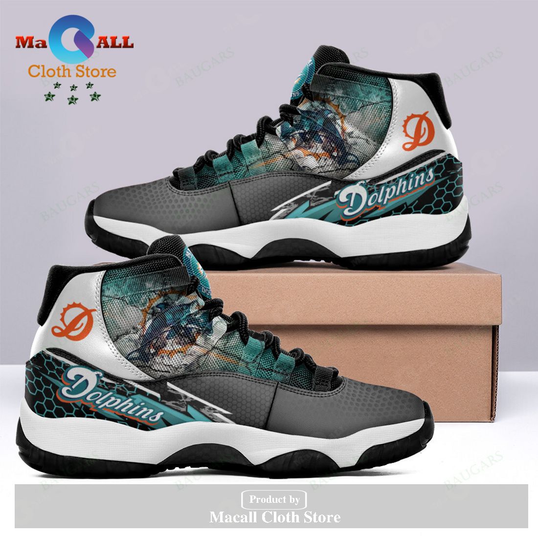 Miami Dolphins Air Jordan 11 Sneakers Shoes Hot 2023 Gifts For Men Women POD Design – DO31