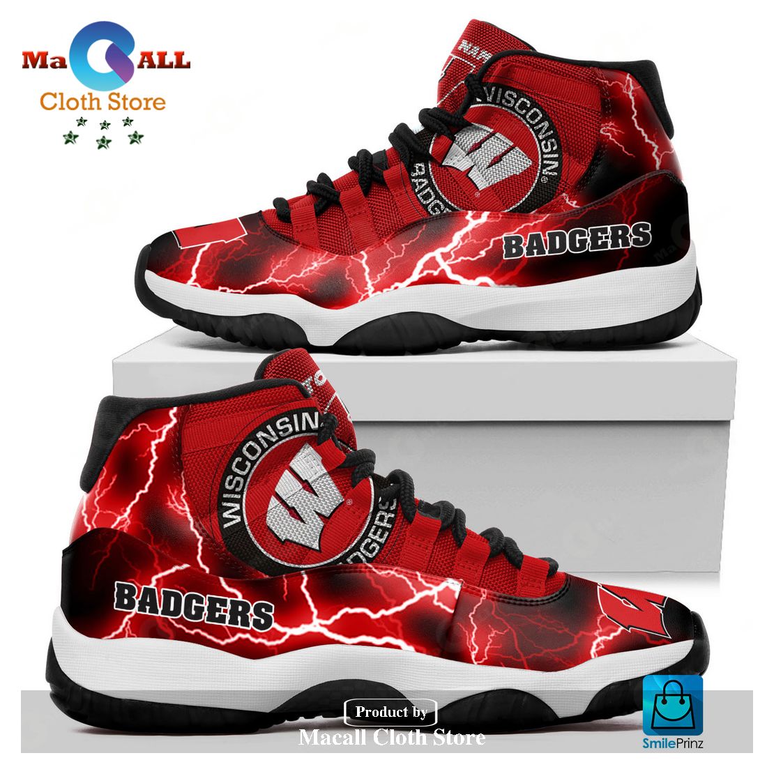 Wisconsin Badgers Custom Name Air Jordan 11 Sneakers Shoes Hot 2023 Gifts For Men Women POD Design