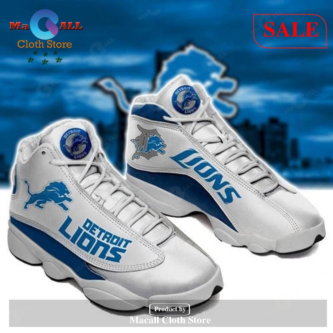 Detroit Lions Air Jordan 13 Sneakers Sport Gift Shoes For Fan POD Design - Q501 Detroit Lions Air Jordan 13 Sneakers Sport Gift Shoes For Fan POD Design - Q501