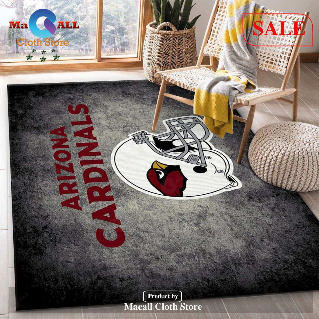 [SALE] Arizona Cardinals Imperial Distressed Rug NFL Team Logos Area Rug, Living room and bedroom Rug – Indoor Outdoor Rugs