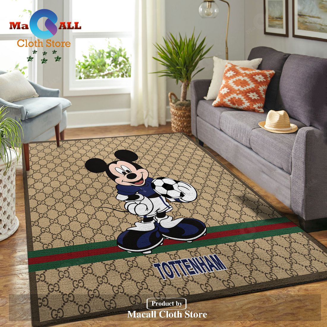 [SALE] Tottenham Gucci Mickey Mixing Trending Style Living room and bedroom Rug – Indoor Outdoor Rugs LIMITED EDITION