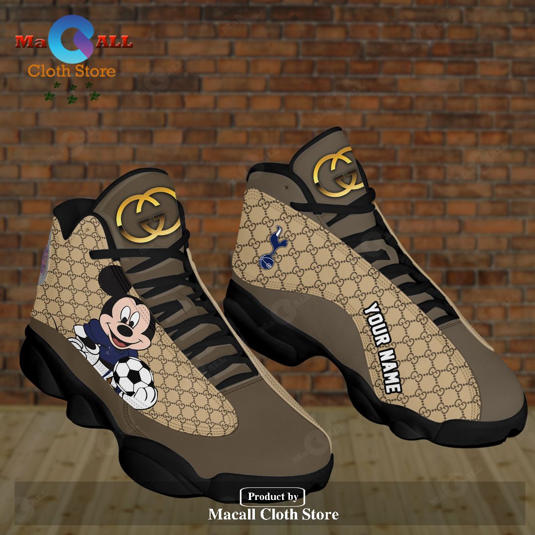 Tottenham Utd Gucci Mickey Mixing Trending Style Air Jordan 13 Shoes Sneaker For Men Women POD Design LIMITED EDITION
