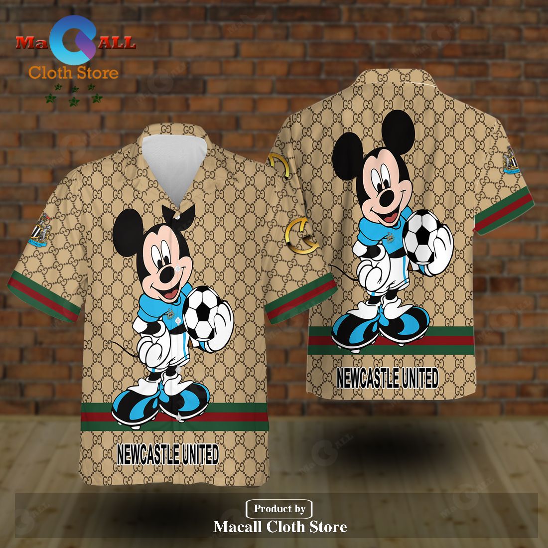 Newcastle United Gucci Mickey Mixing Trending Style Hawaiian Shirts and Short LIMITED EDITION Newcastle United Gucci Mickey Mixing Trending Style Hawaiian Shirts and Short LIMITED EDITION