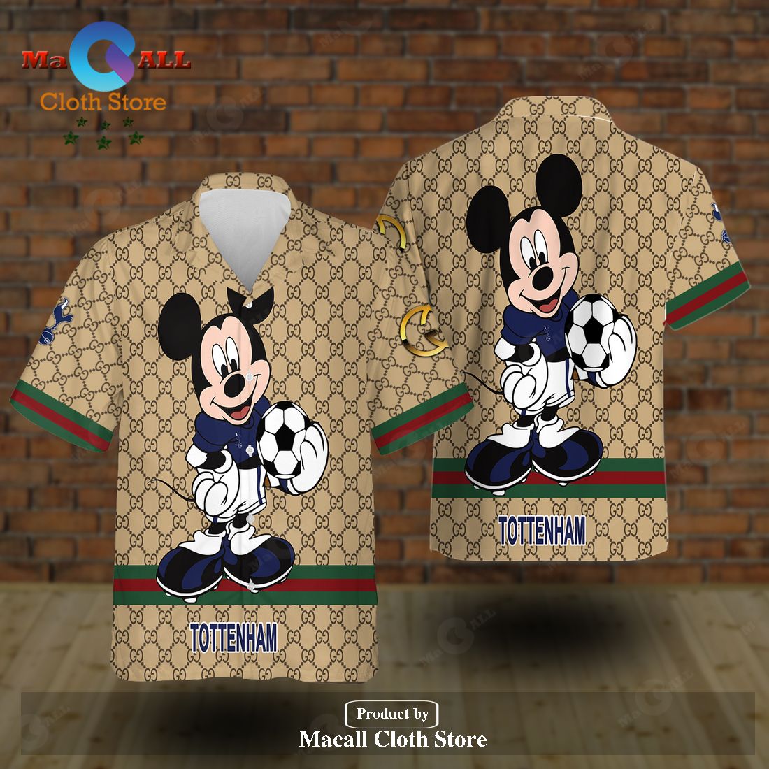 Tottenham Gucci Mickey Mixing Trending Style Hawaiian Shirts and Short LIMITED EDITION