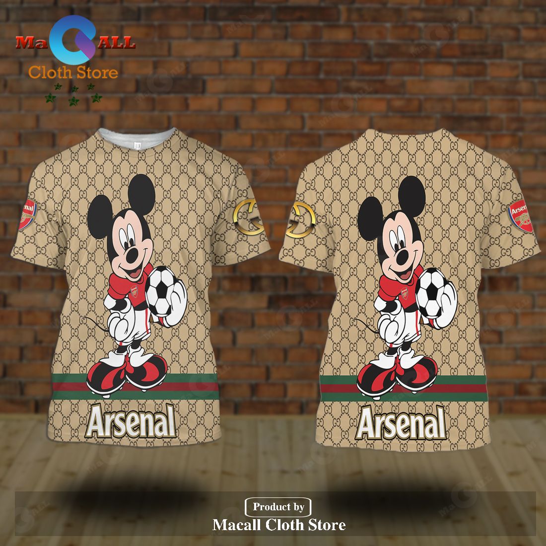 Arsenal Gucci Mickey Mixing Trending Style Hoodie Sweatshirt 3D LIMITED EDITION