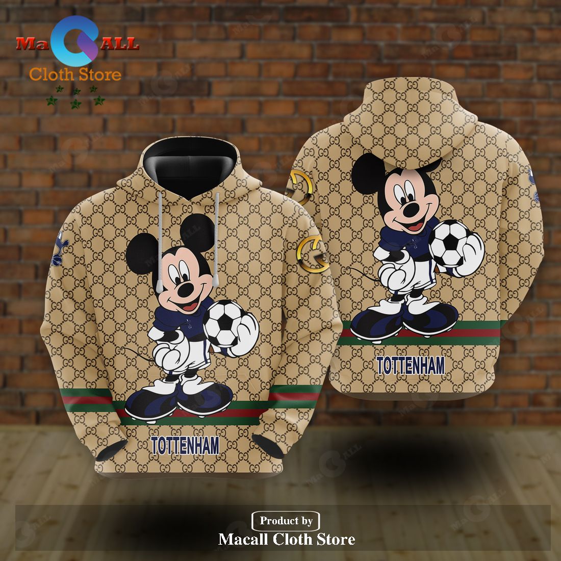 Tottenham Gucci Mickey Mixing Trending Style Hoodie Sweatshirt 3D LIMITED EDITION