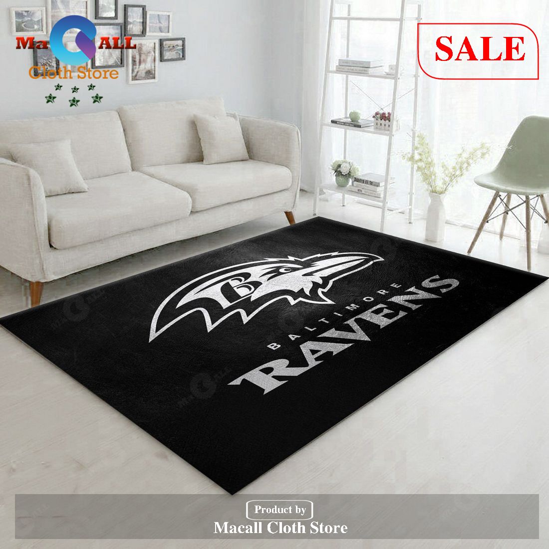 [SALE] Baltimore Ravens Silver NFL Area Rug For Christmas, Living Room Rug, Home Decor Floor Decor – Indoor Outdoor Rugs