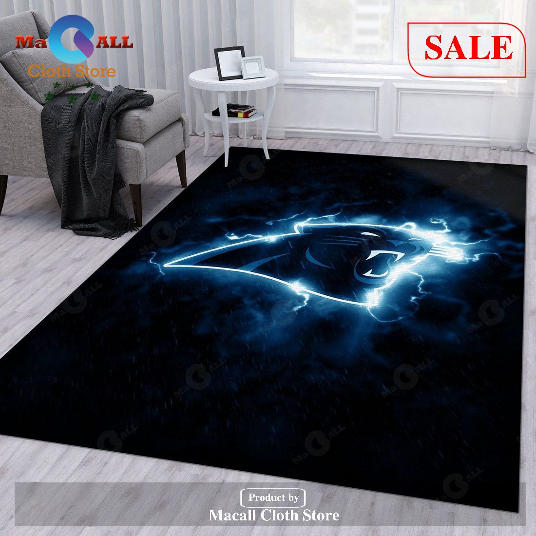 [SALE] Carolina Panthers NFL Rug Living Room Rug- Indoor Outdoor Rugs