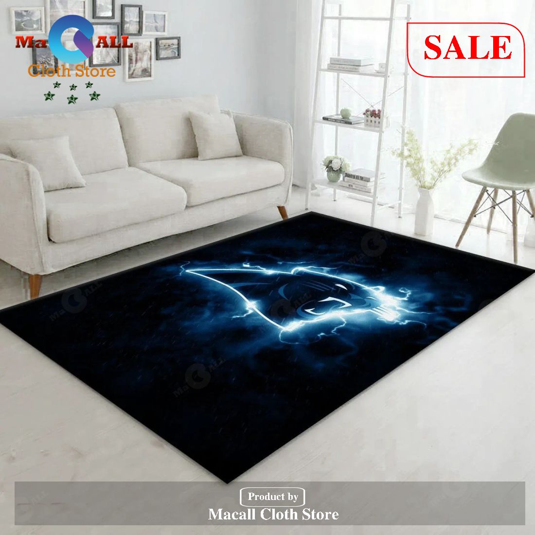 [SALE] Carolina Panthers NFL Rug Living Room Rug- Indoor Outdoor Rugs