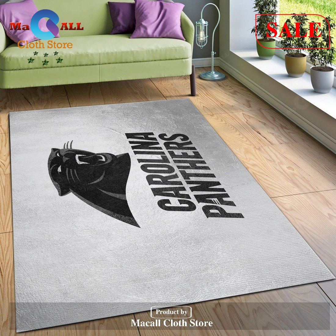 [SALE] Carolina Panthers Silver NFL Team Logos Area Rug, Living Room Rug, Home US Decor – Indoor Outdoor Rugs