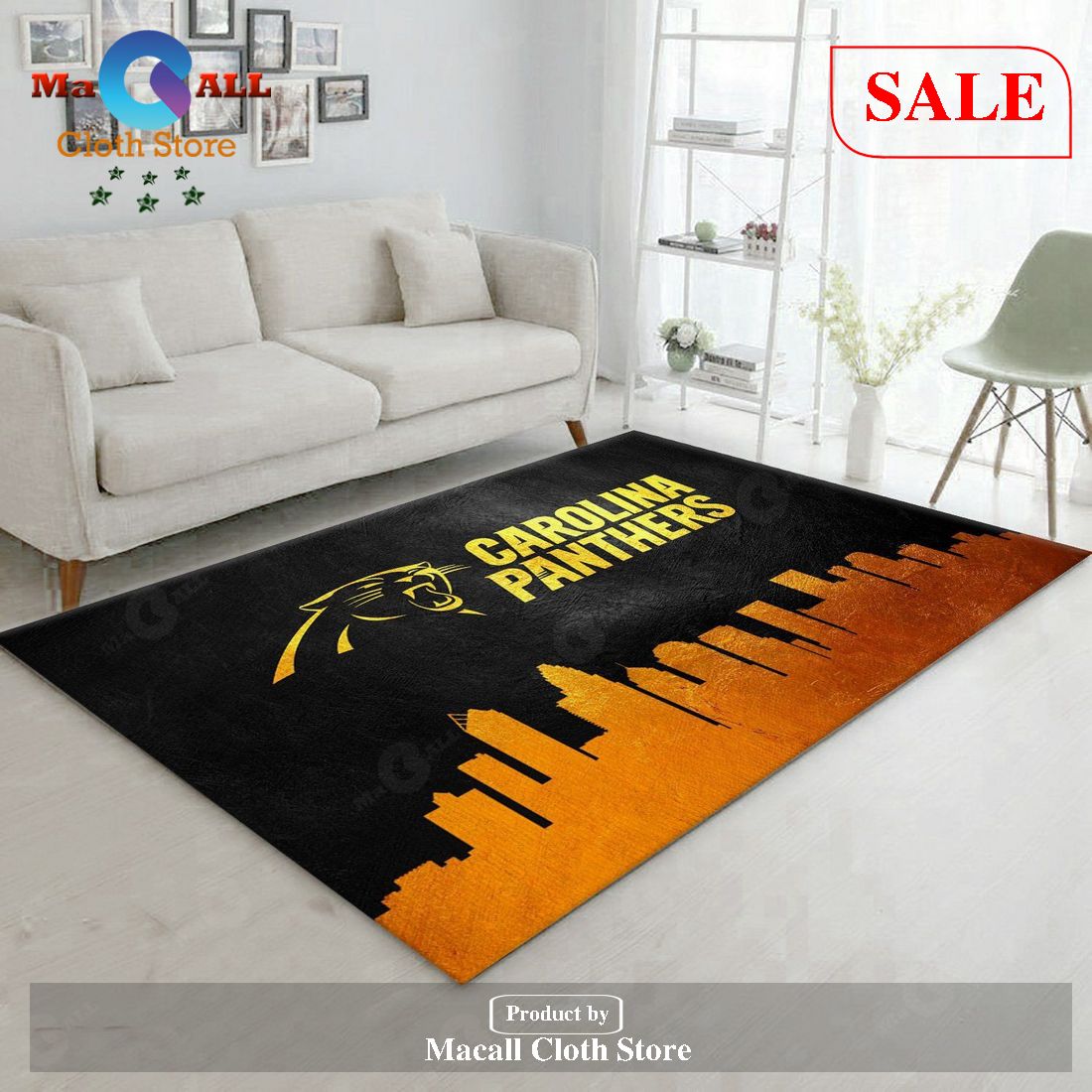 [SALE] Carolina Panthers Skyline NFL Team Logos Area Rug, Living Room Rug, Family Gift US Decor – Indoor Outdoor Rugs