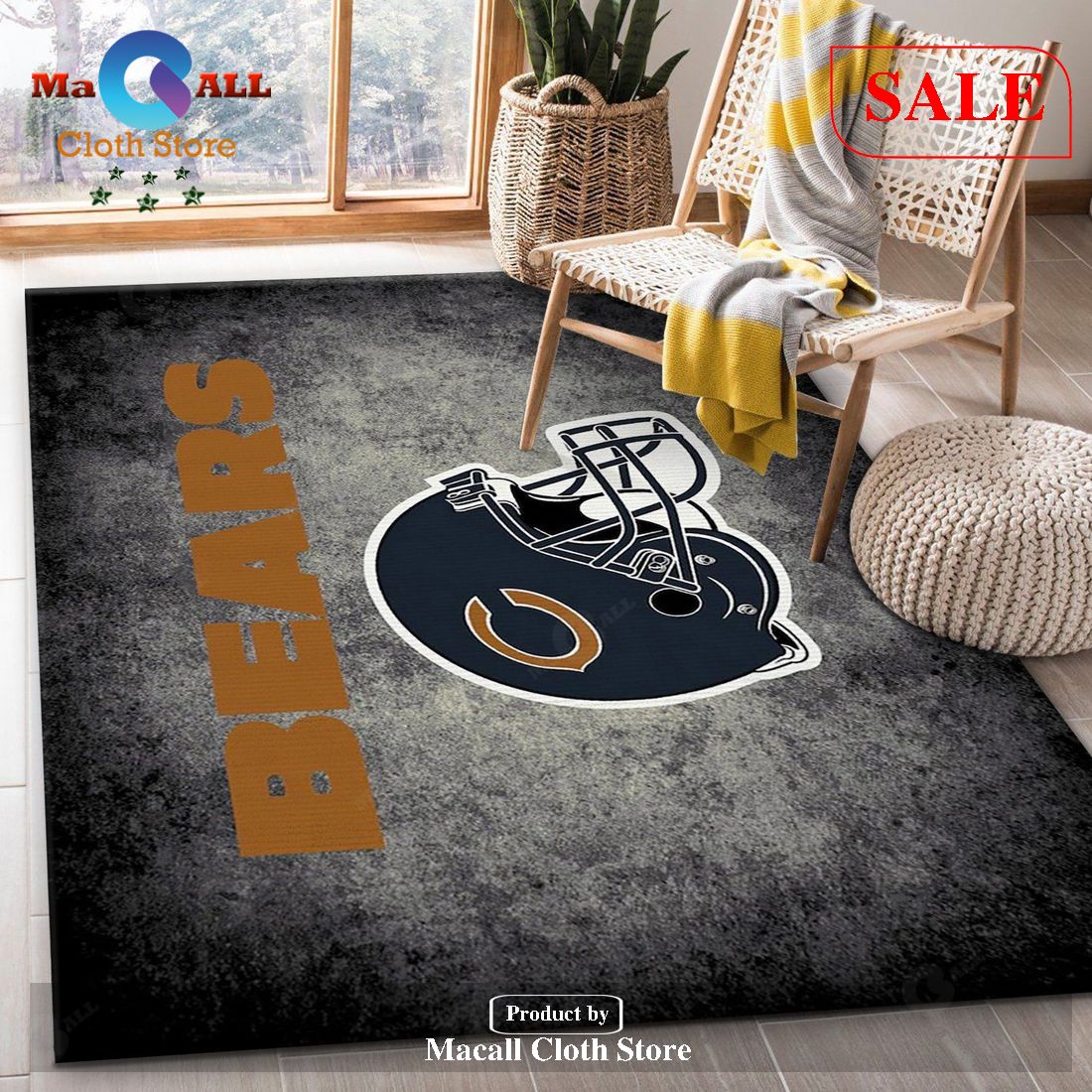 [SALE] Chicago Bears Imperial Distressed Rug NFL Team Logos Area Rug, Living Room Rug – Indoor Outdoor Rugs