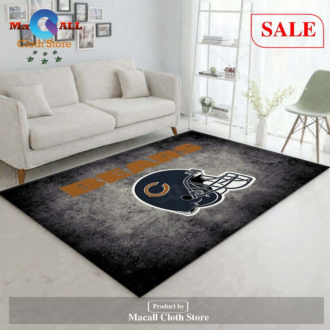 [SALE] Chicago Bears Imperial Distressed Rug NFL Team Logos Area Rug, Living Room Rug – Indoor Outdoor Rugs