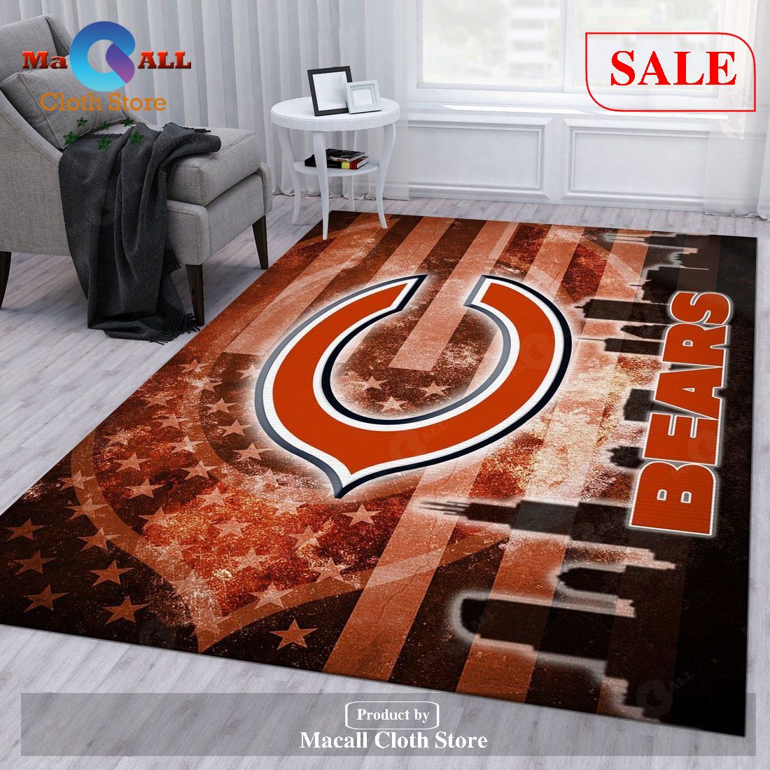 [SALE] Chicago Bears NFL Rug Bedroom Rug Christmas Gift US Decor – Indoor Outdoor Rugs
