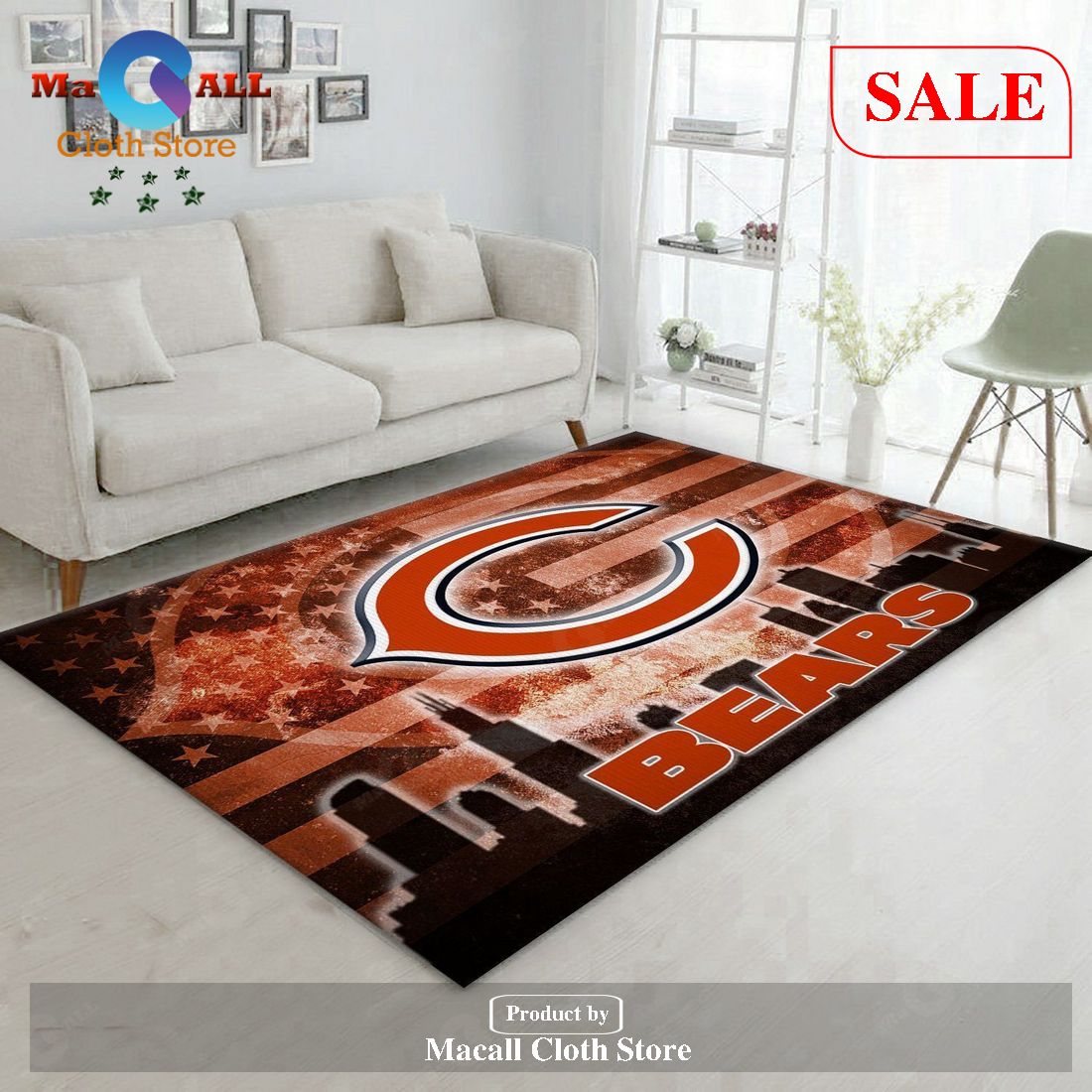 [SALE] Chicago Bears NFL Rug Bedroom Rug Christmas Gift US Decor – Indoor Outdoor Rugs