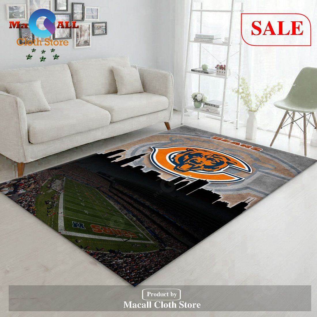 [SALE] Chicago Bears NFL Rug Bedroom Rug US Gift Decor – Indoor Outdoor Rugs