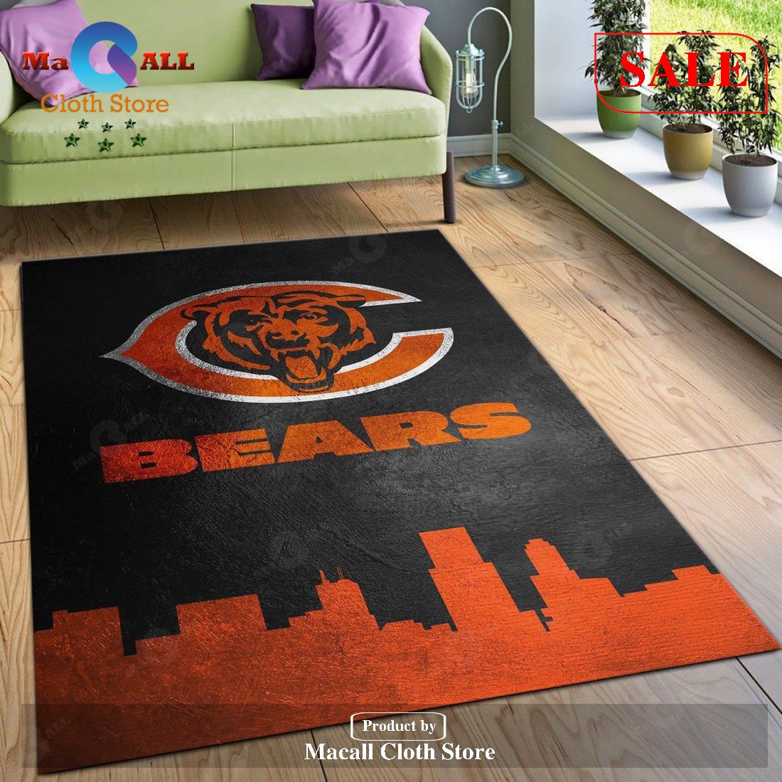 [SALE] Chicago Bears Skyline NFL Area Rug Carpet, Bedroom, Home Decor Floor Decor – Indoor Outdoor Rugs