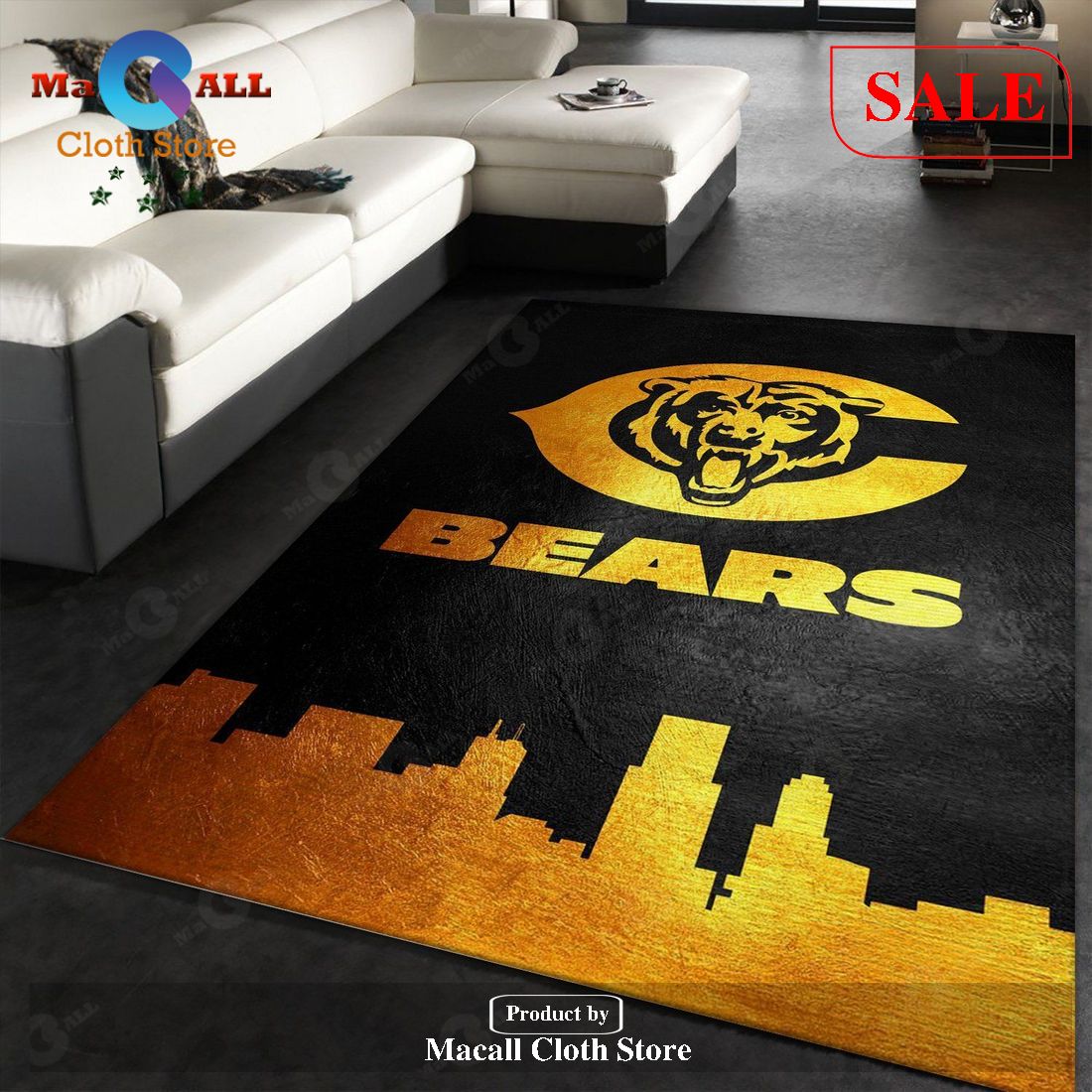[SALE] Chicago Bears Skyline NFL Area Rug For Christmas, Living room and bedroom Rug, Home US Decor – Indoor Outdoor Rugs