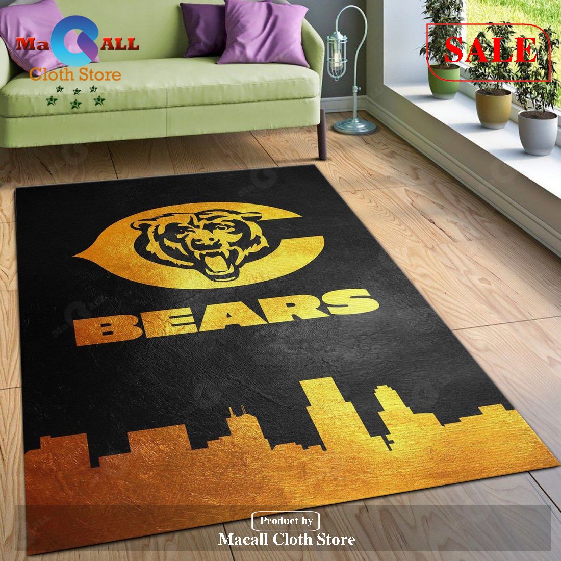 [SALE] Chicago Bears Skyline NFL Area Rug For Christmas, Living room and bedroom Rug, Home US Decor – Indoor Outdoor Rugs