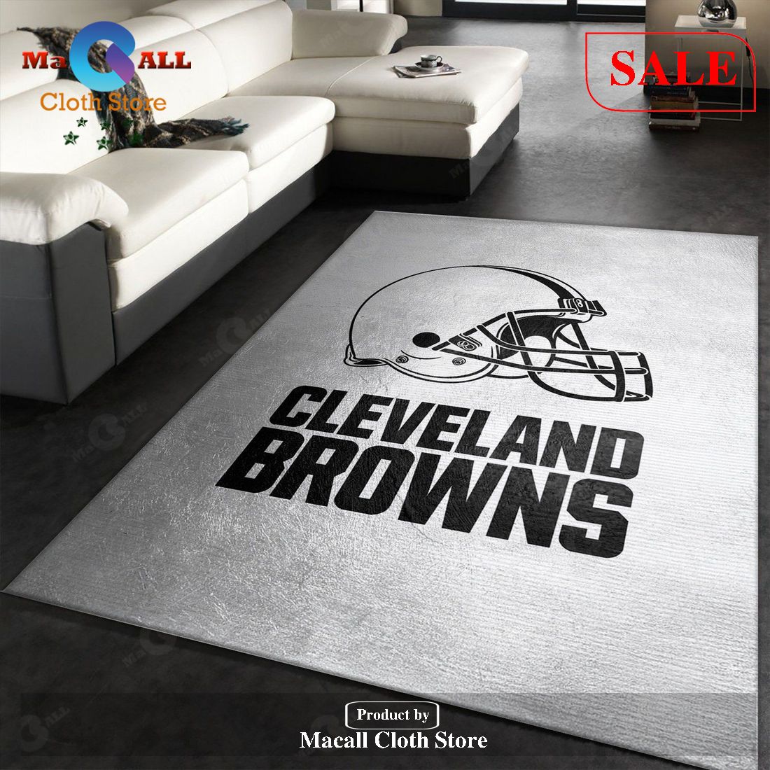 [SALE] Cleveland Browns Silver NFL Team Logos Area Rug, Bedroom, Home ...