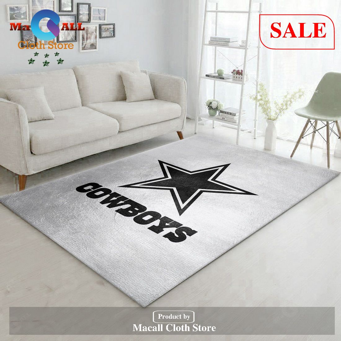 [SALE] Dallas Cowboys Silver NFL Area Rug, Bedroom – Indoor Outdoor Rugs