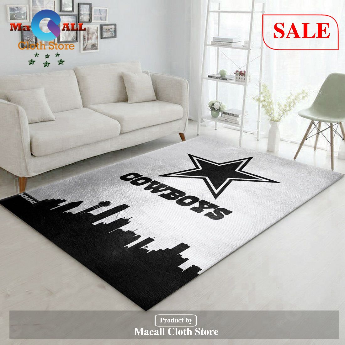 [SALE] Dallas Cowboys Skyline NFL Area Rug For Christmas, Bedroom, Home Decor Floor Decor – Indoor Outdoor Rugs