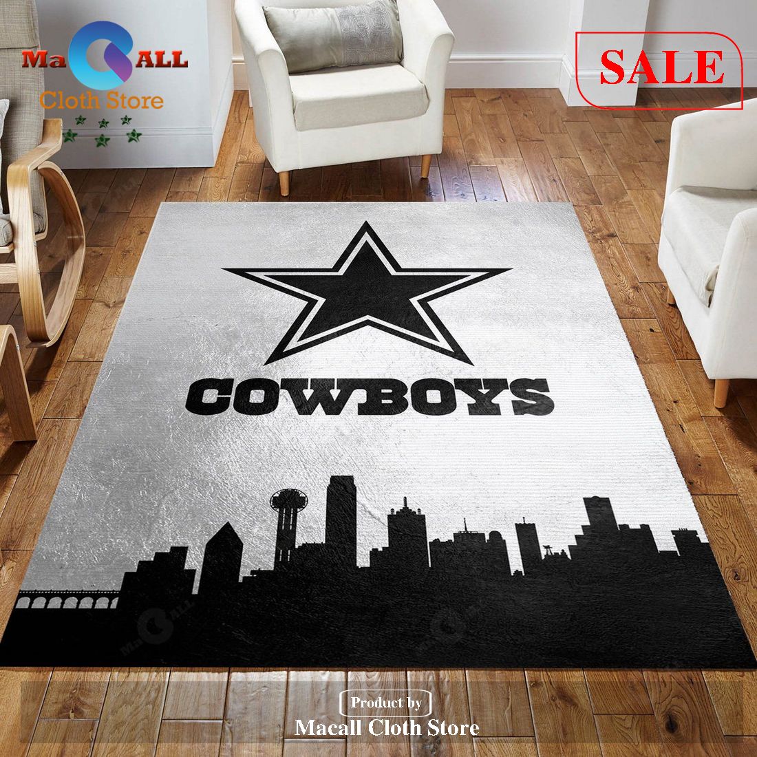 Dallas Cowboys Skyline NFLLiving Room Carpet Rug Home Decor