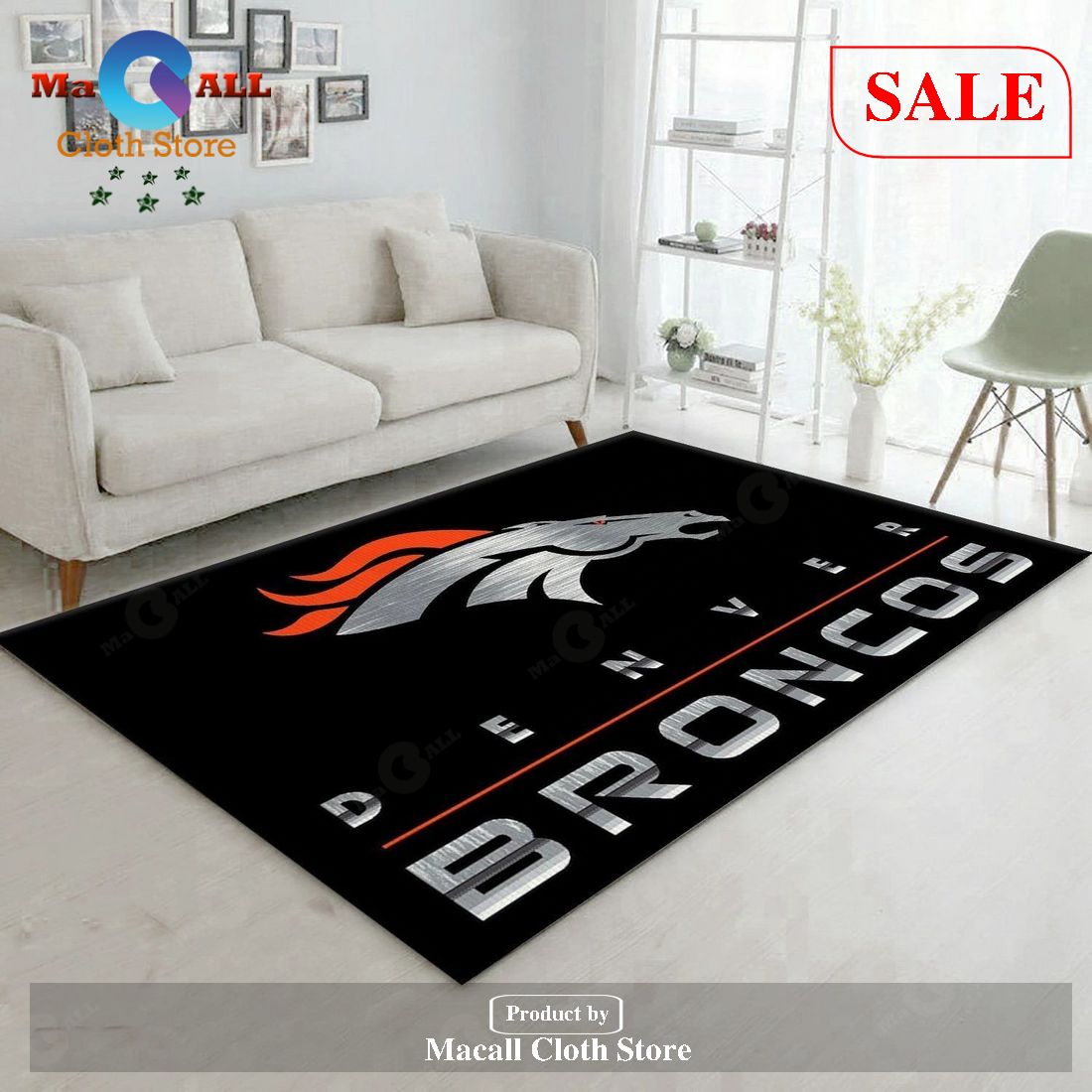 [SALE] Denver Broncos Imperial Chrome Rug NFL Area Rug Carpet, Bedroom, Home Decor Floor Decor – Indoor Outdoor Rugs