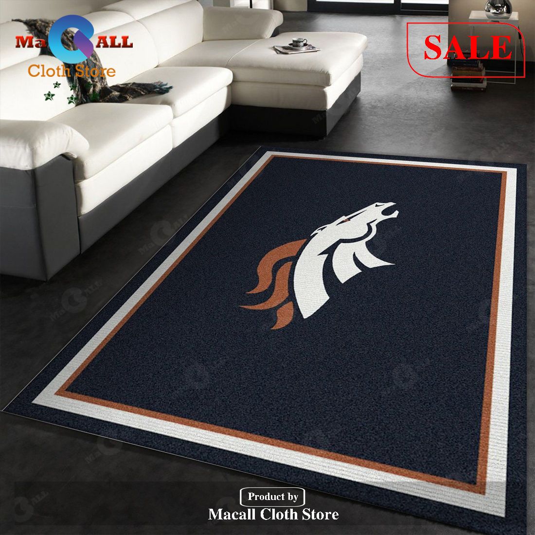 [SALE] Denver Broncos Imperial Spirit Rug NFL Team Logos Area Rug, Kitchen Rug, Home US Decor – Indoor Outdoor Rugs