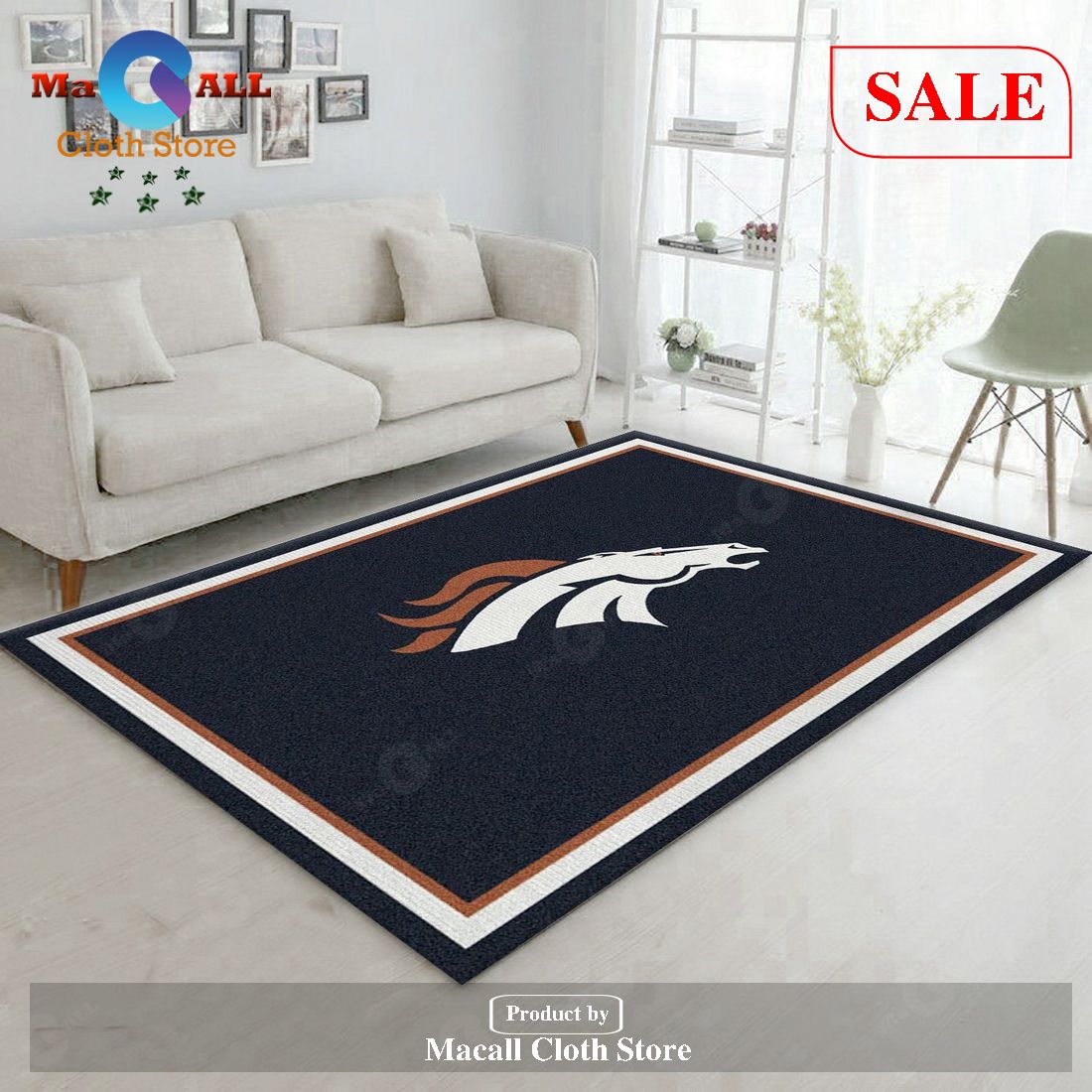 [SALE] Denver Broncos Imperial Spirit Rug NFL Team Logos Area Rug, Kitchen Rug, Home US Decor – Indoor Outdoor Rugs