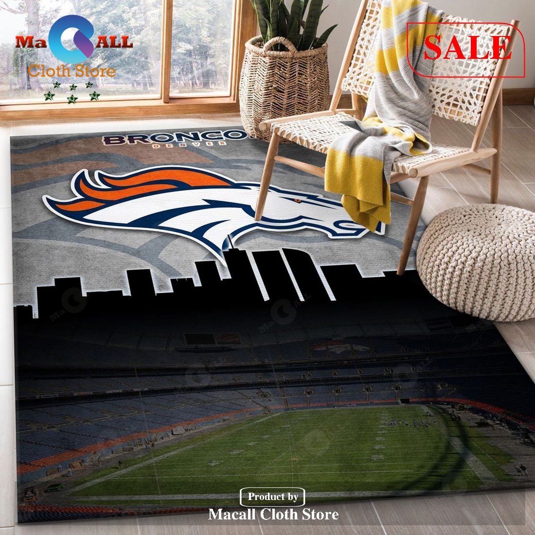 [SALE] Denver Broncos NFL Area Rug Living Room Rug Home US Decor – Indoor Outdoor Rugs