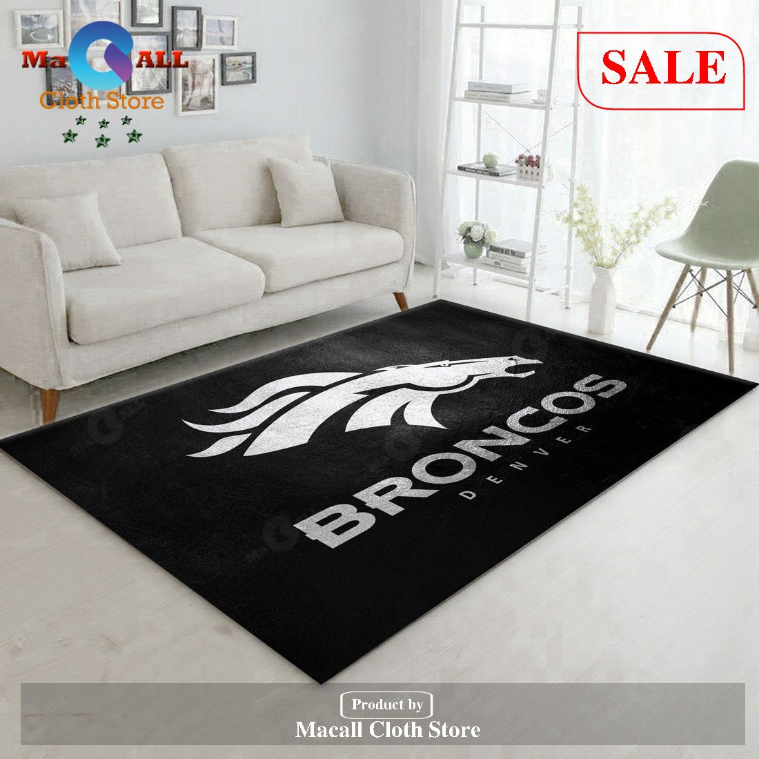 [SALE] Denver Broncos Silver NFL Team Logos Area Rug, Kitchen Rug – Indoor Outdoor Rugs