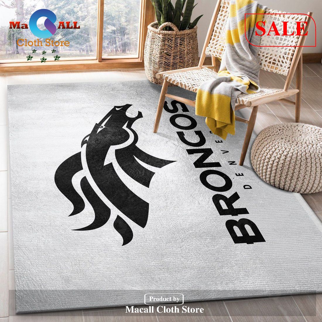 [SALE] Denver Broncos Silver NFL Team Logos Area Rug, Living Room Rug – Indoor Outdoor Rugs