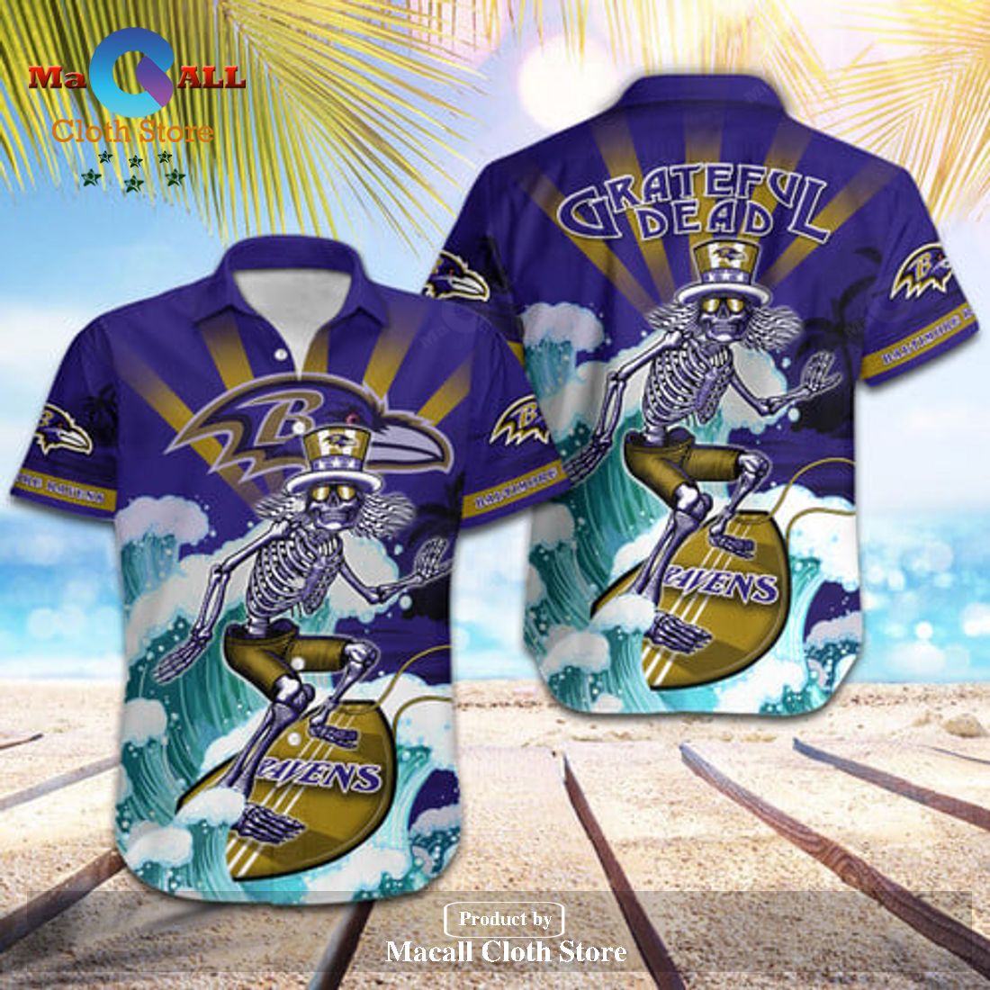Baltimore Ravens NFL Skateboarding Skull Collection Hawaiian Shirt and Short LIMITED EDITION Baltimore Ravens NFL Skateboarding Skull Collection Hawaiian Shirt and Short LIMITED EDITION