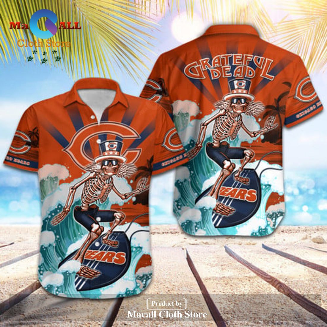 Chicago Bears Hawaiian Shirt Summer Beach And Palm Tree Custom Hawaiian  Shirts - Upfamilie Gifts Store