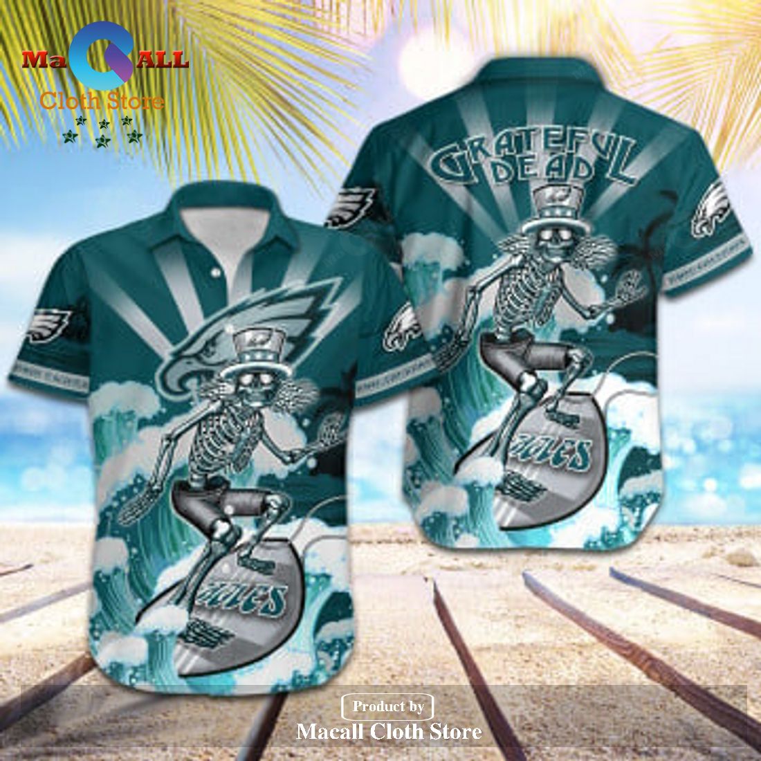 Philadelphia Eagles NFL Skateboarding Skull Collection Hawaiian Shirt and Short LIMITED EDITION Philadelphia Eagles NFL Skateboarding Skull Collection Hawaiian Shirt and Short LIMITED EDITION