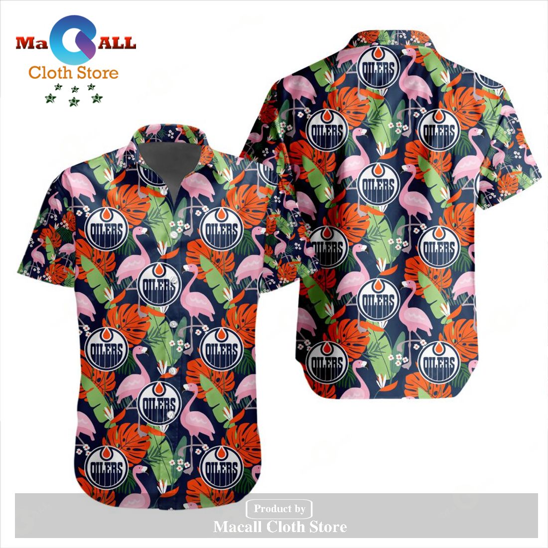 NHL Edmonton Oilers Crane Bird Special Design Button Hawaiian Shirt and ...