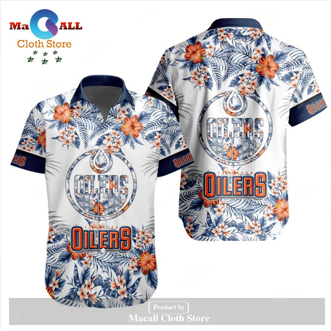 Edmonton Oilers Hawaii Floral Hawaiian Shirt For Men And Women