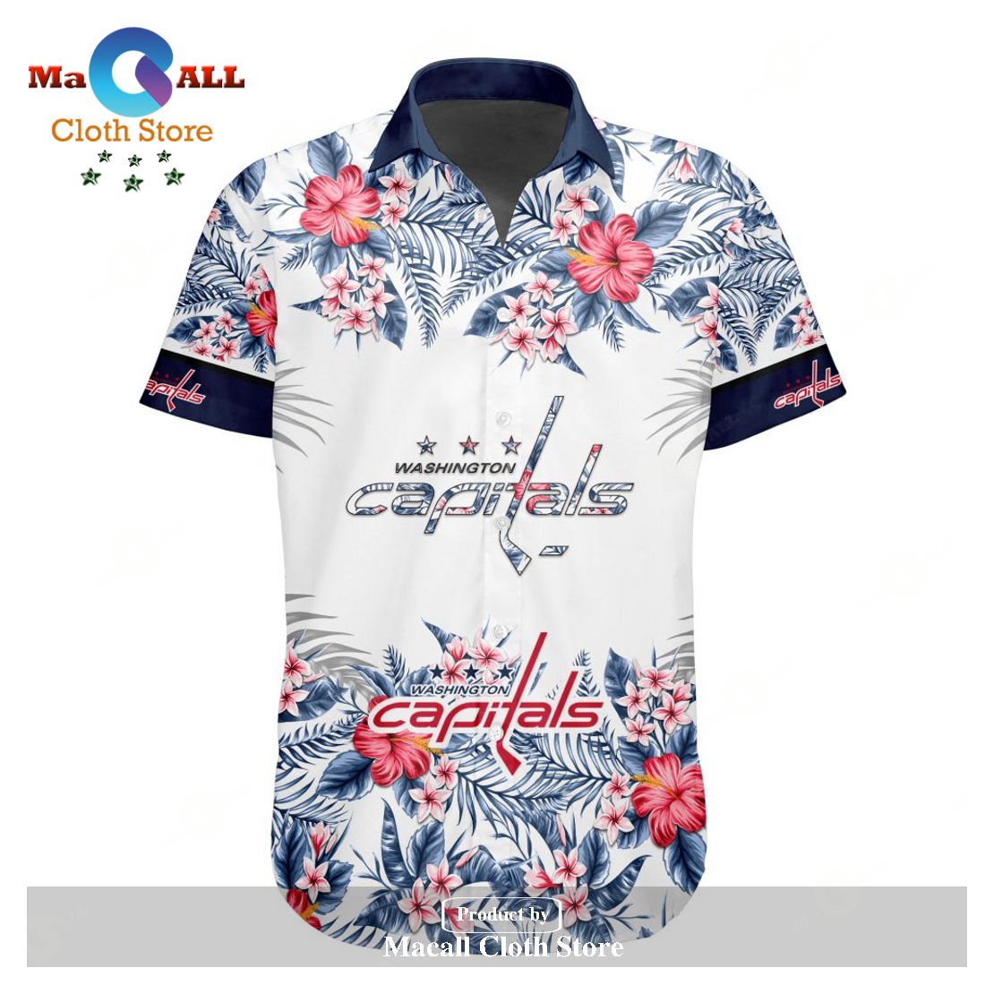 NHL Washington Capitals Flowers Trending Style Special Design Button Hawaiian Shirt and Short LIMITED EDITION