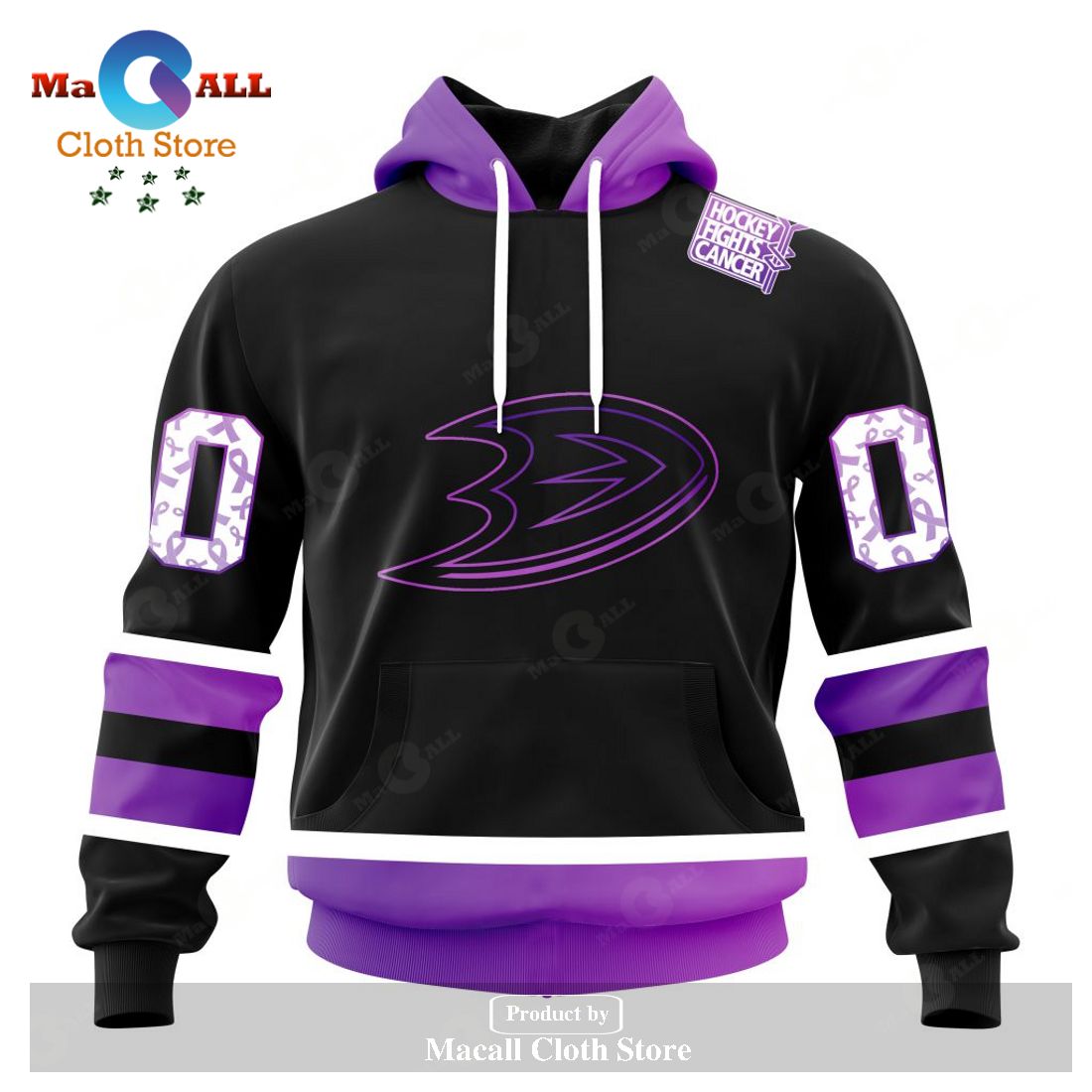 Personalized NHL Anaheim Ducks Special Black Hockey Fights Cancer Kits New Version Hoodie Sweatshirt 3D Personalized NHL Anaheim Ducks Special Black Hockey Fights Cancer Kits New Version Hoodie Sweatshirt 3D