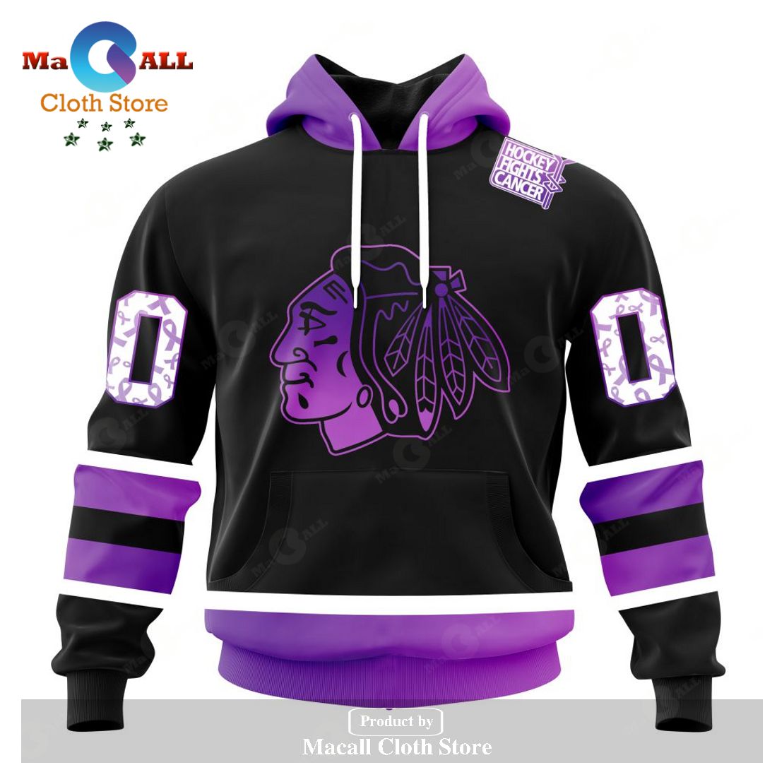 Personalized NHL Chicago Blackhawks Special Black Hockey Fights Cancer Kits New Version Hoodie Sweatshirt 3D Personalized NHL Chicago Blackhawks Special Black Hockey Fights Cancer Kits New Version Hoodie Sweatshirt 3D