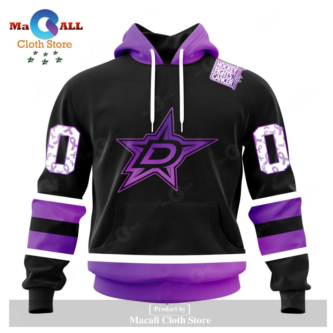 Dallas Stars adidas Hockey Fights Cancer Primegreen Authentic Blank  Practice Jersey - White/Purple