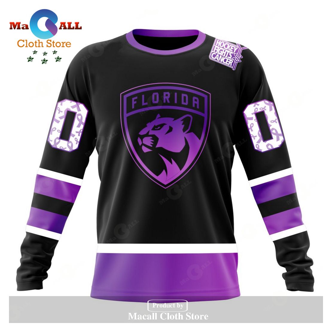 Personalized Nhl Florida Panthers Special Black Hockey Fights Cancer