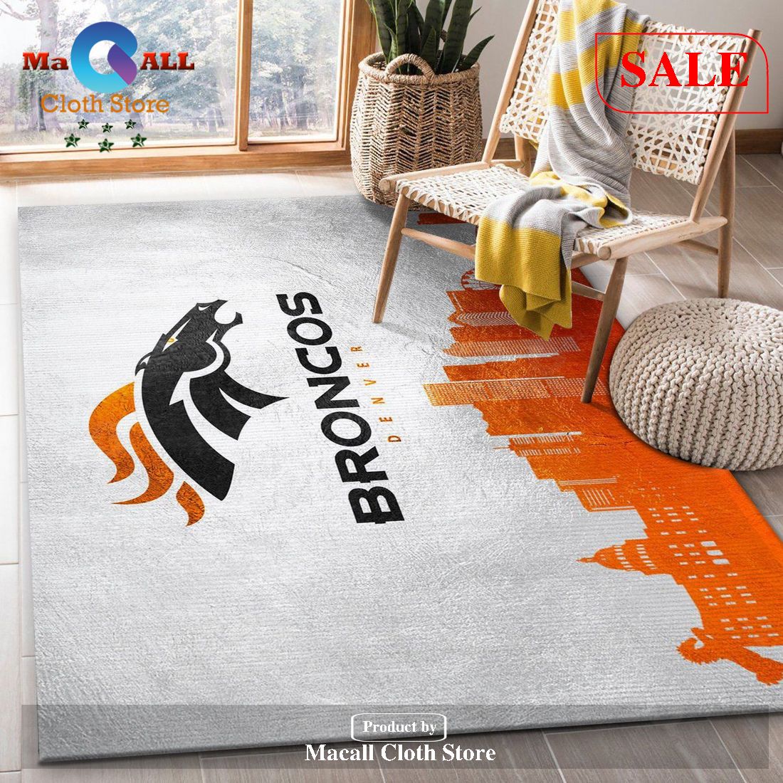 [SALE] Denver Broncos Skyline NFL Area Rug For Christmas, Living room and bedroom Rug, Home Decor Floor Decor – Indoor Outdoor Rugs