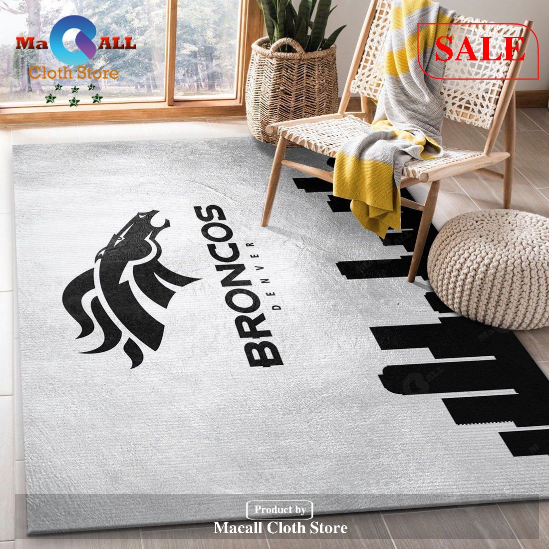 [SALE] Denver Broncos Skyline NFL Area Rug For Christmas, Living room and bedroom Rug, US Gift Decor – Indoor Outdoor Rugs